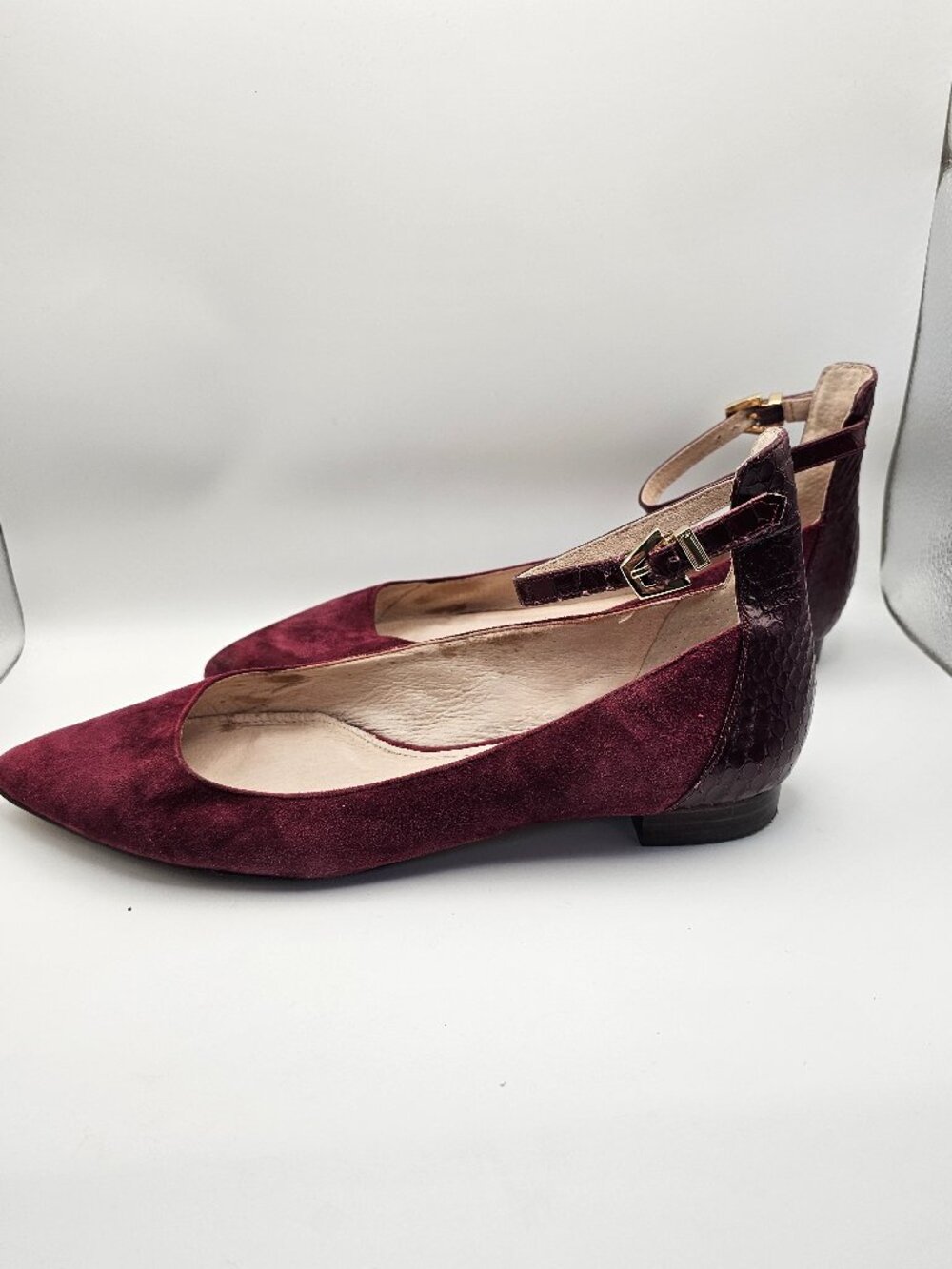 Louise et Cie Lo‑Berry Burgundy Suede Pointed‑Toe Flats – Approx. Size 8 - Picture 5 of 9